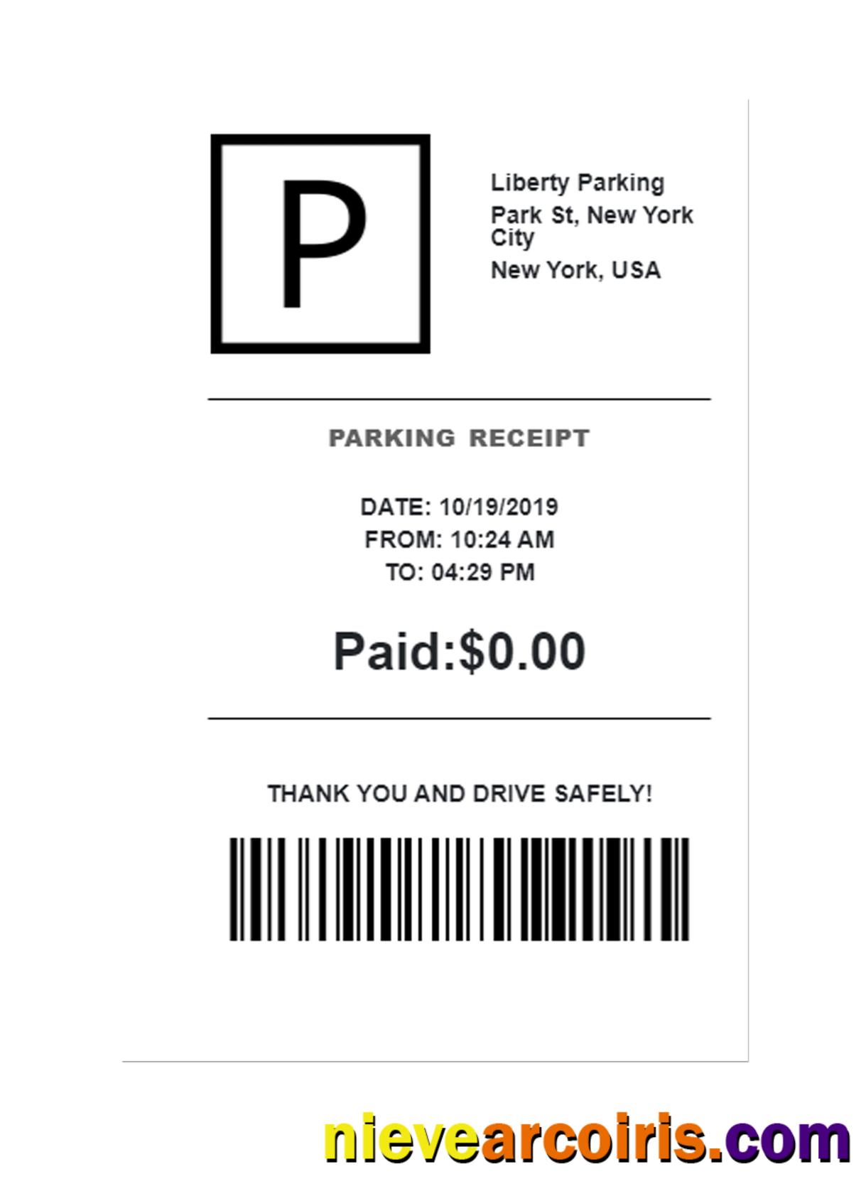LIBERTY PARKING receipt
